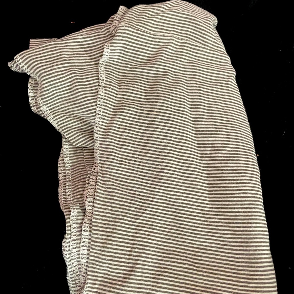 Light gray and dark gray striped scarf